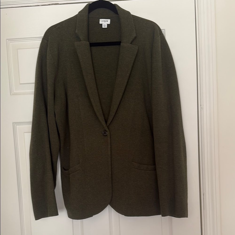 J. Crew Knit Olive Blazer
